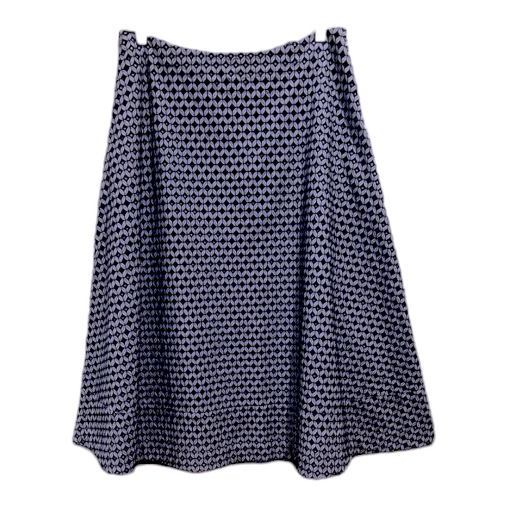 Banana Republic Navy and White Geometric Midi Skirt